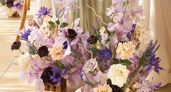 white spring bloom artificial flower centerpieces peony rose eucalyptus branches filler foam silk 