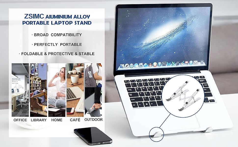 ZSIMC Aluminium alloy portable laptop stand