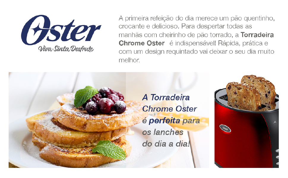 Torradeira Oster de Aço Inox Vermelha