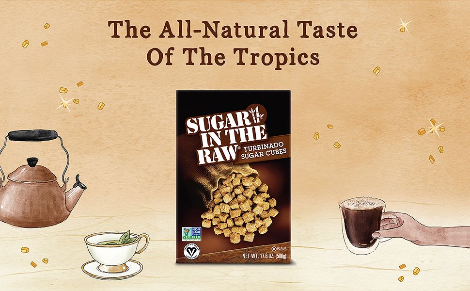Sugar In The Raw Granulated Turbinado Cane Sugar Cubes, No