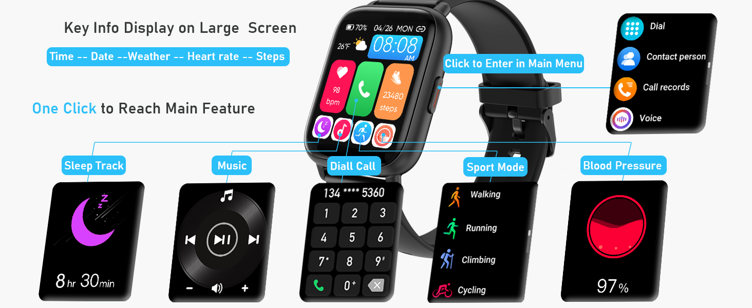 Smart Watches w Bluetooth Calling Dial for women men