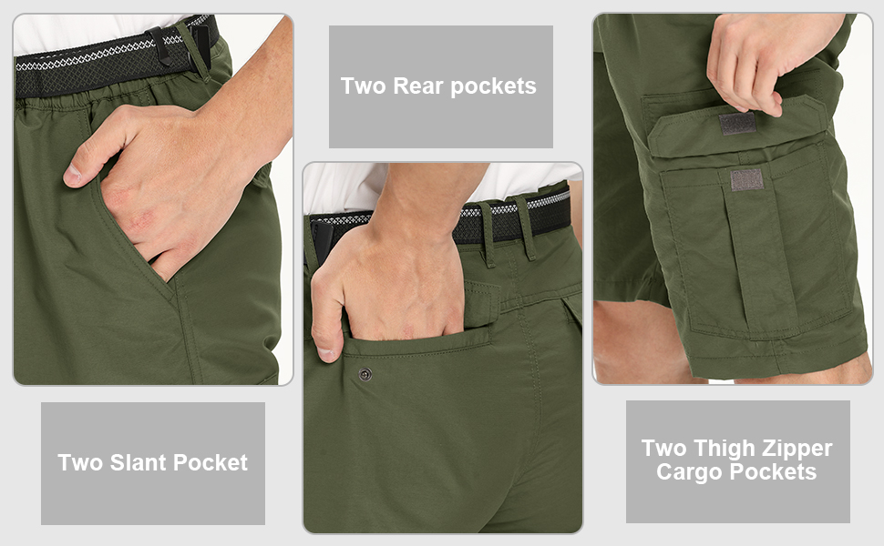 Mens Hiking Shorts Outdoor Casual Lightweight Quick Dry Shorts Tactical Shorts Hiking Cargo Shorts