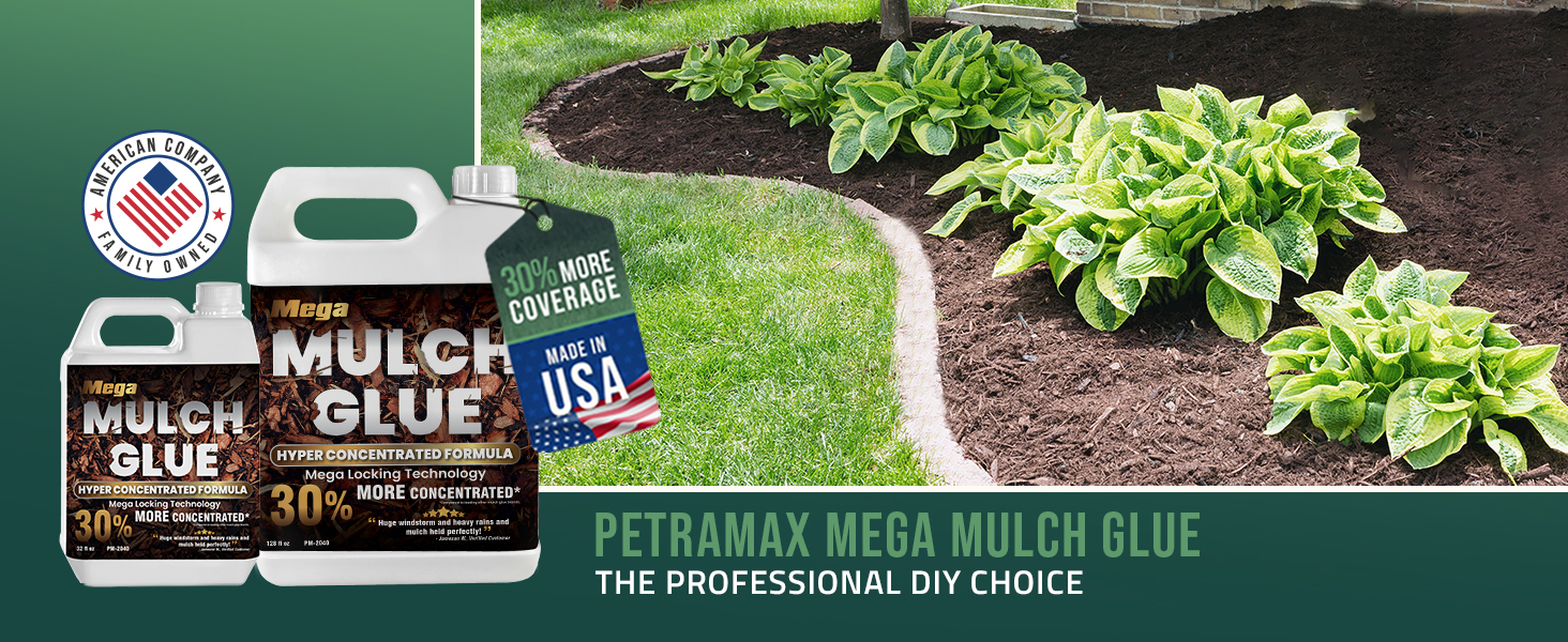 PetraMax Mega Mulch Glue Rock Glue, Gravel Glue, and Gravel Binder, Gravel