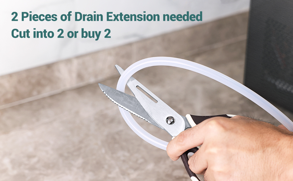 2 Pieces of Drain Extension needed, cut into 2 or buy 2