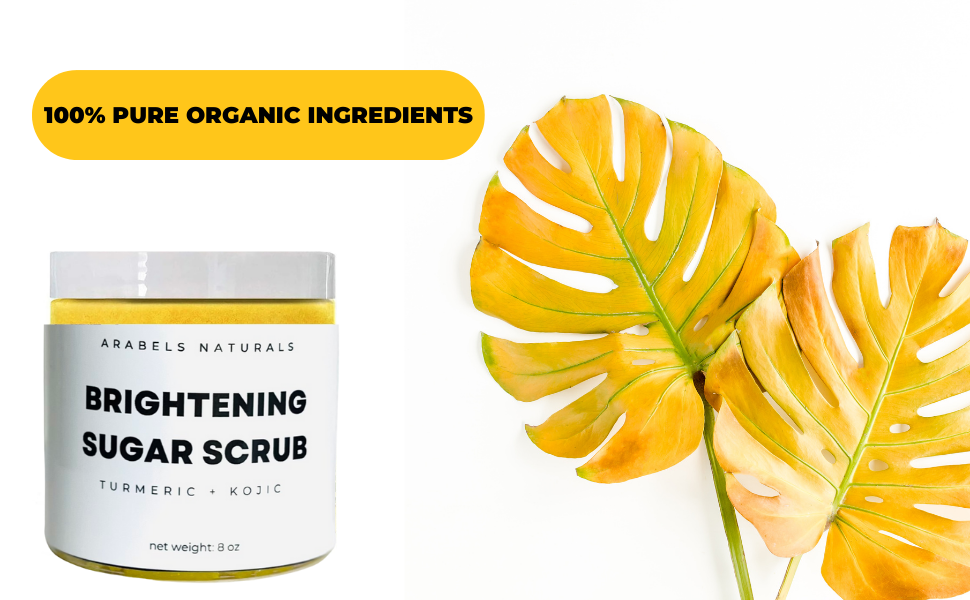 TURMERIC BRIGHTENING SCRUB, Skin Brightening Sugar Scrub