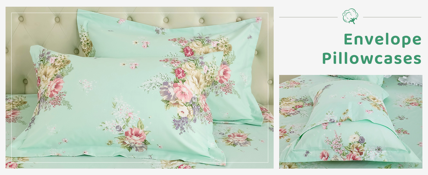 QSH Floral Queen Size Sheet Sets Shabby Vintage Chic Rose