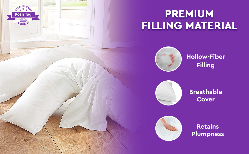 Hollow Fiber Filled Breathable Cover Pillows