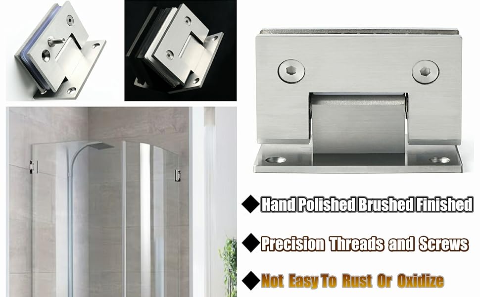 Alise Glass Shower Door Hinge,Black Hinges for Glass Doors,Heavy Duty