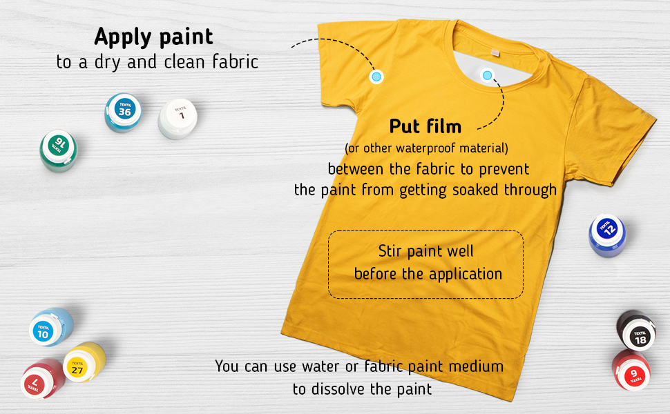 7 Artists Fabric Paint Premium White Fabric Paint x 20 ml Fabric