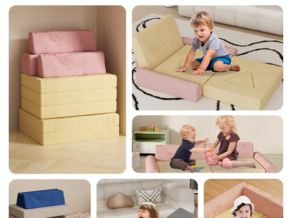 [直接受取] a depeche BMS kids sofa hoopyosms Modular Kids Play Couch Set 11 Piece Convertible