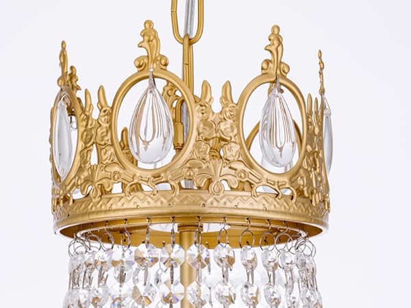 TOCHIC French Empire Crystal Chandelier 9 Lights Modern Gold