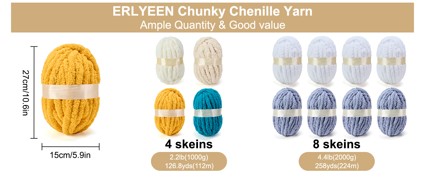 ERLYEEN Soft Chunky Chenille Yarn for Arm Knit Blankets De32529b 6f4d 4944 Aa5d 6acc997b3721. CR0,0,1464,600 PT0 SX1464 V1