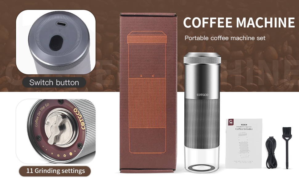 COTGCO CGM020 Electric Coffee Cone Mills, Aluminum, Silvery 23 6