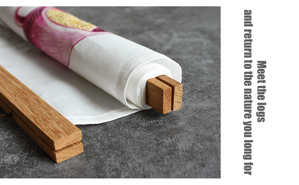 Wooden Poster Hanger Kit, 31cm Teak Wood Frame Hangers for A3