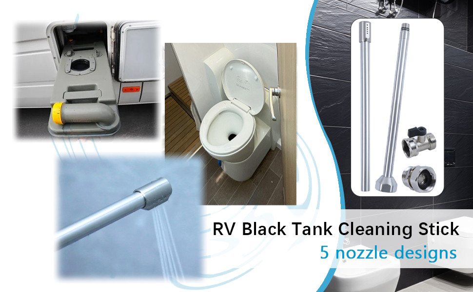 GSunny AllMetal RV Toilet Wand with ShutOff Valve, RV