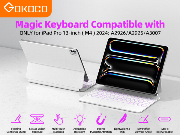 Amazon.com: GOKOCO Magic Keyboard Case for iPad Pro 13