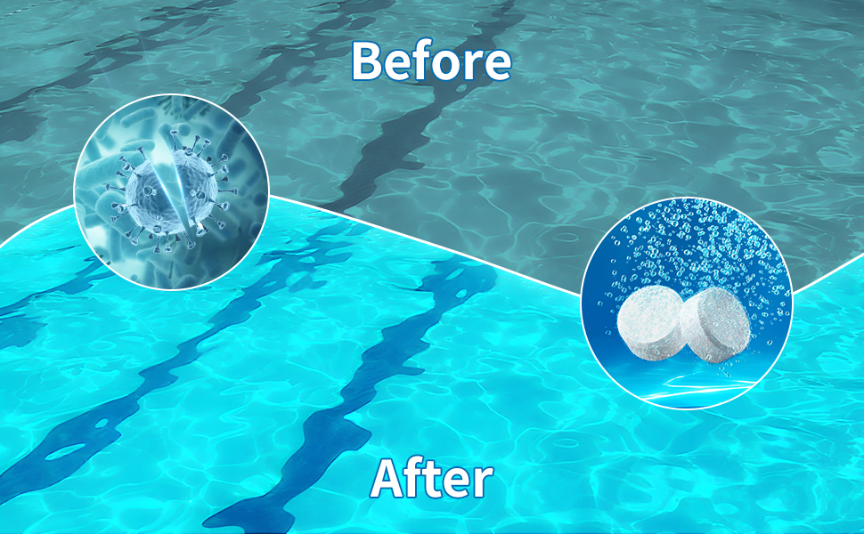 Chlorine Tablets for Swimming Pool 500g, Floating Chlorine Tablets Dispenser with Chlorine
