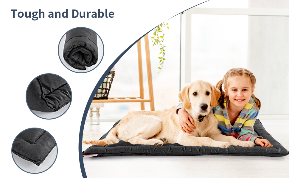 HOMBYS Chew Proof Dog Bed for Aggressive Chewers 23"x17