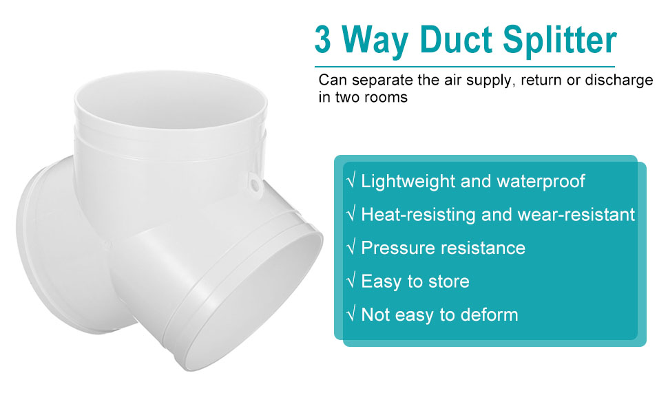 PATIKIL 3 Way Duct Splitter, 3"x3"x4" Y Reducer Connector