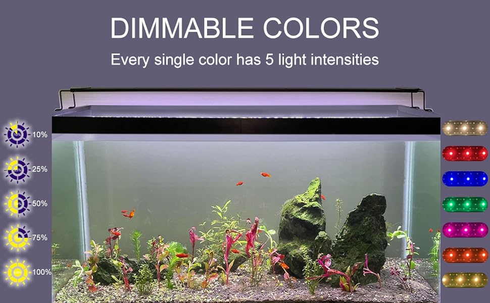 OYO WATER Fish Tank Light Aquarium Light with Timer, 24/7