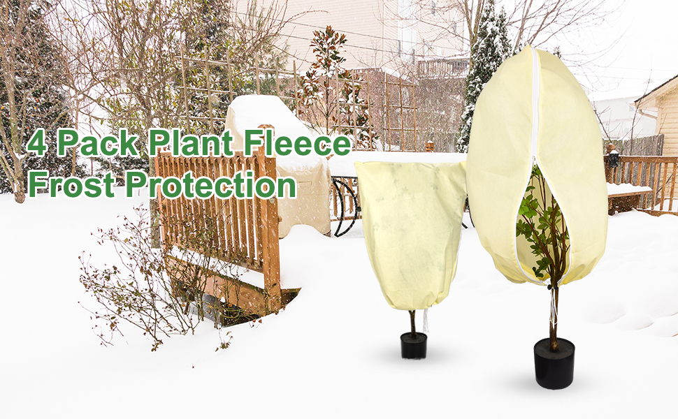 Phoetya 4pcs Frost Fleece for Trees, 60 * 80CM+80 * 100CM Tree Fleece Frost Protection Cover