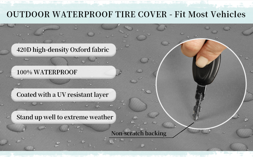 OutdoorLines Outdoor Waterproof Tire Covers Set of 4 UV
