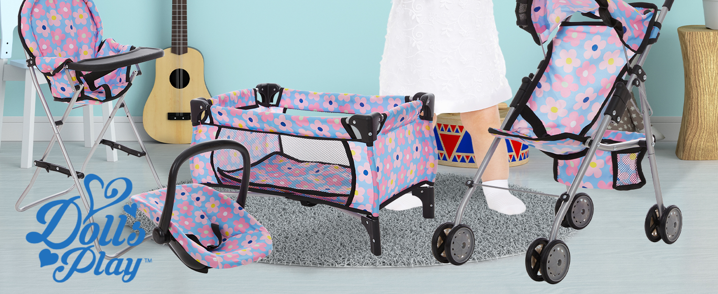 baby doll accessories set stroller furniture swing highchair diaper bag toy playsets playpen bed