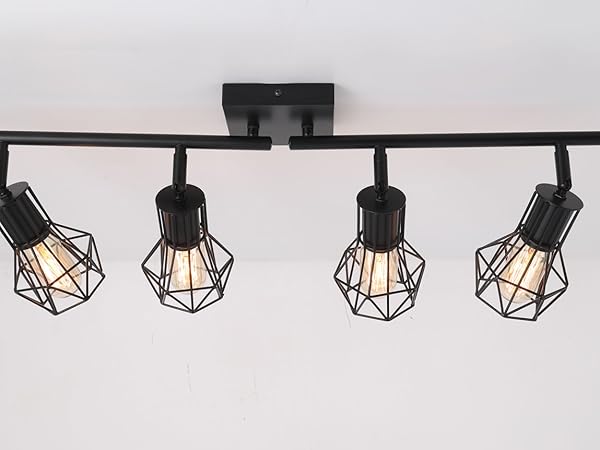 BANGANMA Adjustable Industrial Black Track Lighting Fixtures