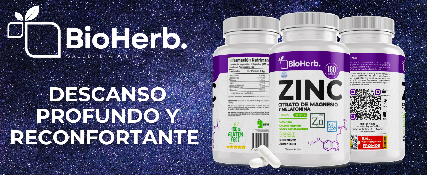 ZINC, CITRATO DE MAGNESIO Y MELATONINA