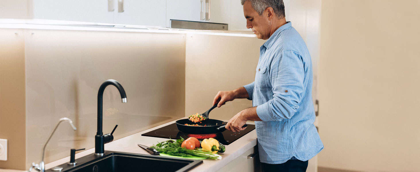 GASLAND Chef CH60BF 60cm Built-in Ceramic Hob, 4 Zones Electric Cooktop Sensor Touch Controls Timer Child Lock, 6kW 20 ceramic hob