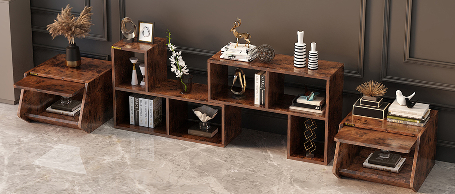 MIN WIN 6Tier Wooden Tall Narrow Open Bookcase and