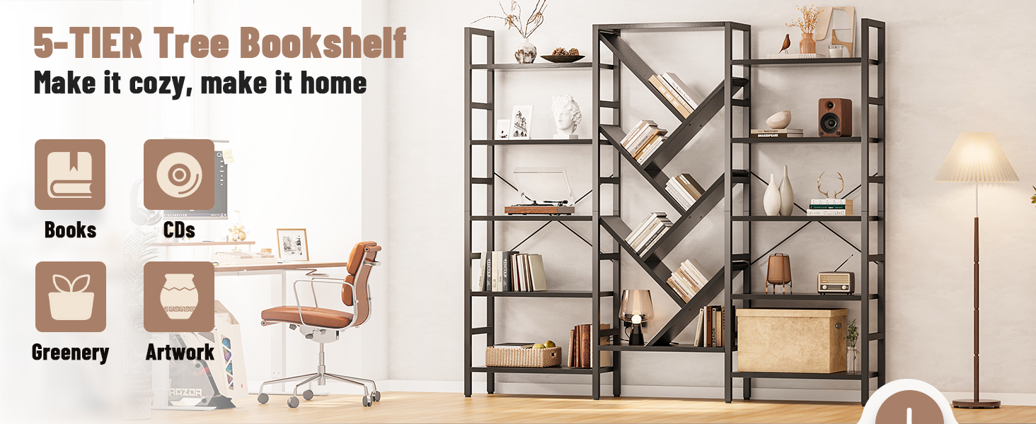 wooden bookshelf