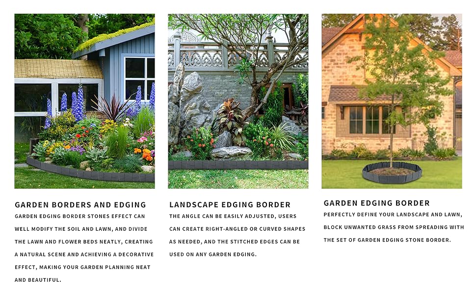 Garden Landscape Edging Border 40 Pcs, 32 Ft Garden