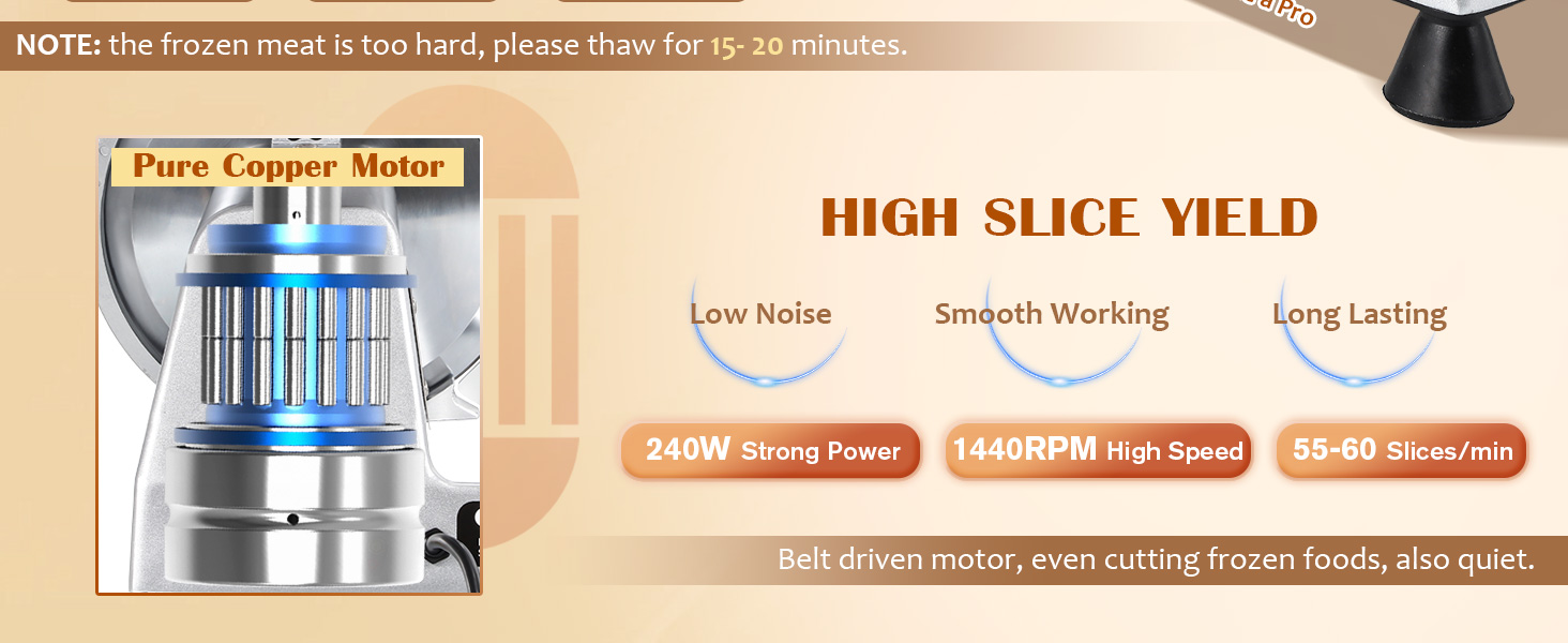 HIGH SLICE YIELD Low Noise Smooth Working Long Lasting