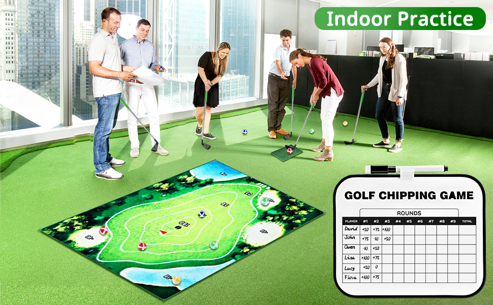 Golf Chipping Game Mat, Aufworld Golf Practice Mats for