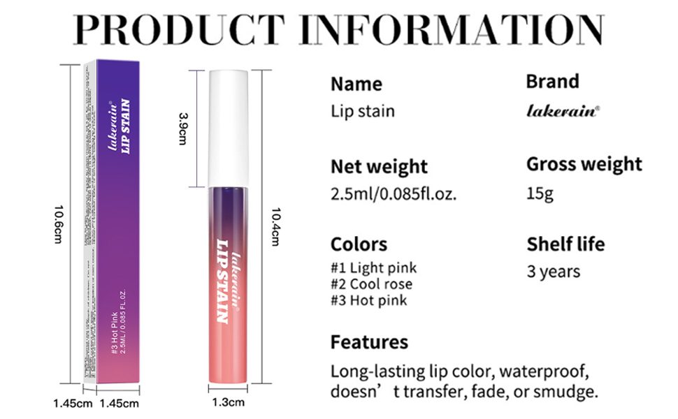 Nourishing lip stain durable and waterproof
