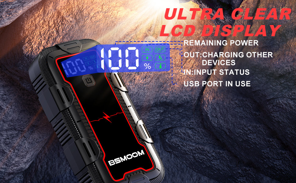 5000A Jump Starter,26800mAh Car Battery Jump Starter,for