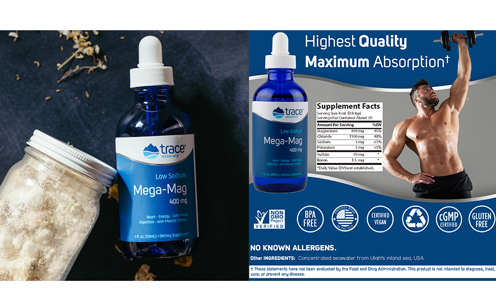 Trace Minerals MegaMag 400 mg Liquid Magnesium Chloride