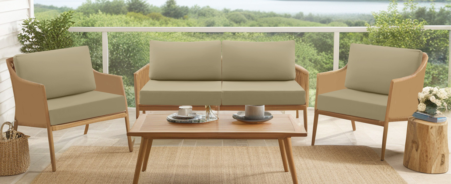 idee-home Outdoor Cushions for Patio Furniture 26.5x26.5, Outdoor Seat Cushions
