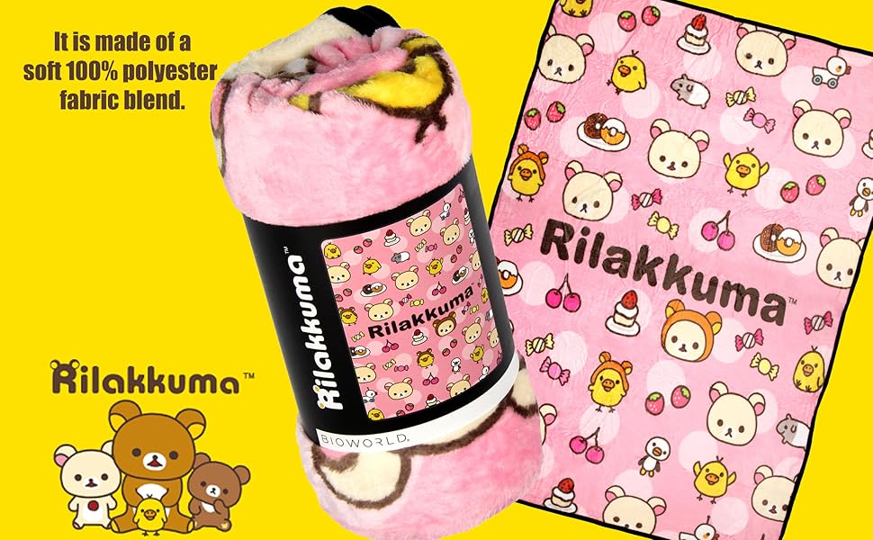 SanX Rilakkuma Korilakuma and Kiiroitori Soft Plush Fleece