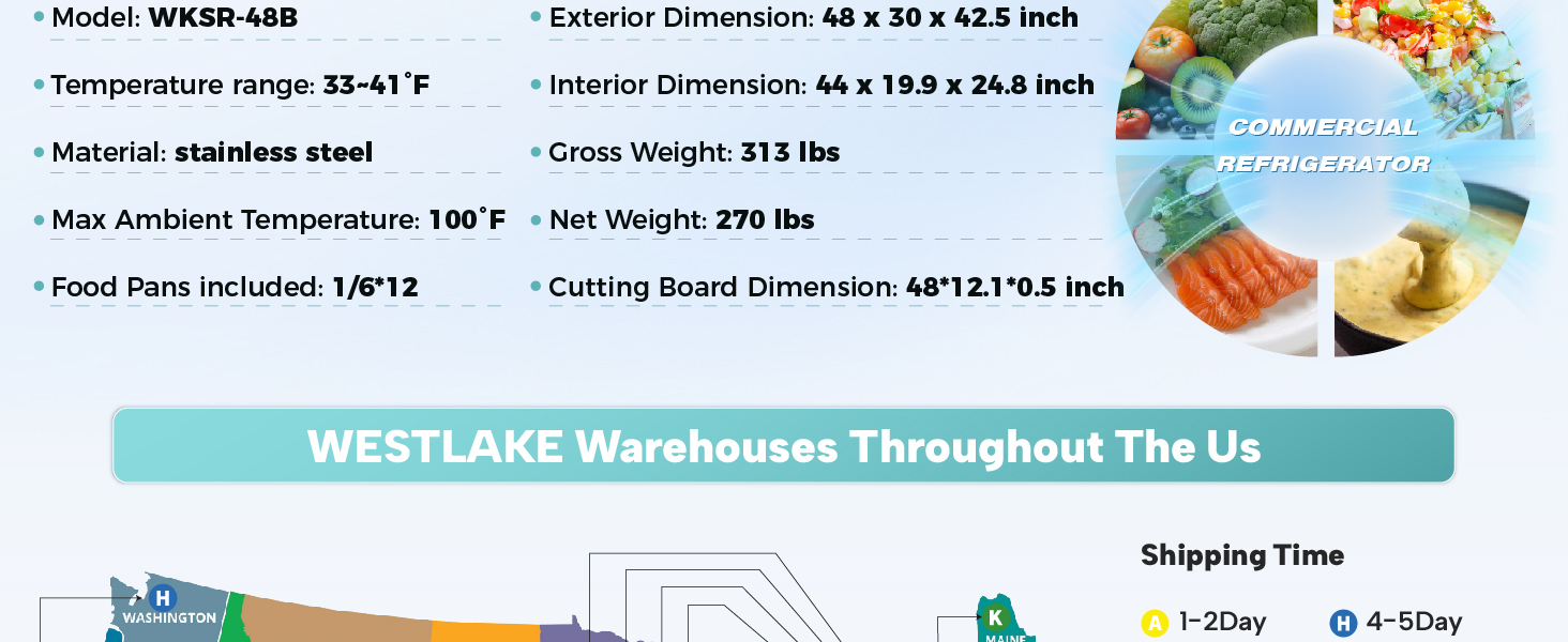Commercial Refrigerator Sandwich&Salad Prep Table
