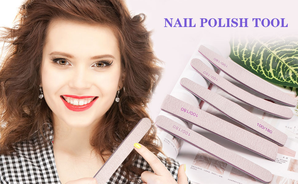 Nail Files 100/180 Grit Nail File 10PCS Nail Files for Acrylic Nails,Nail Files for