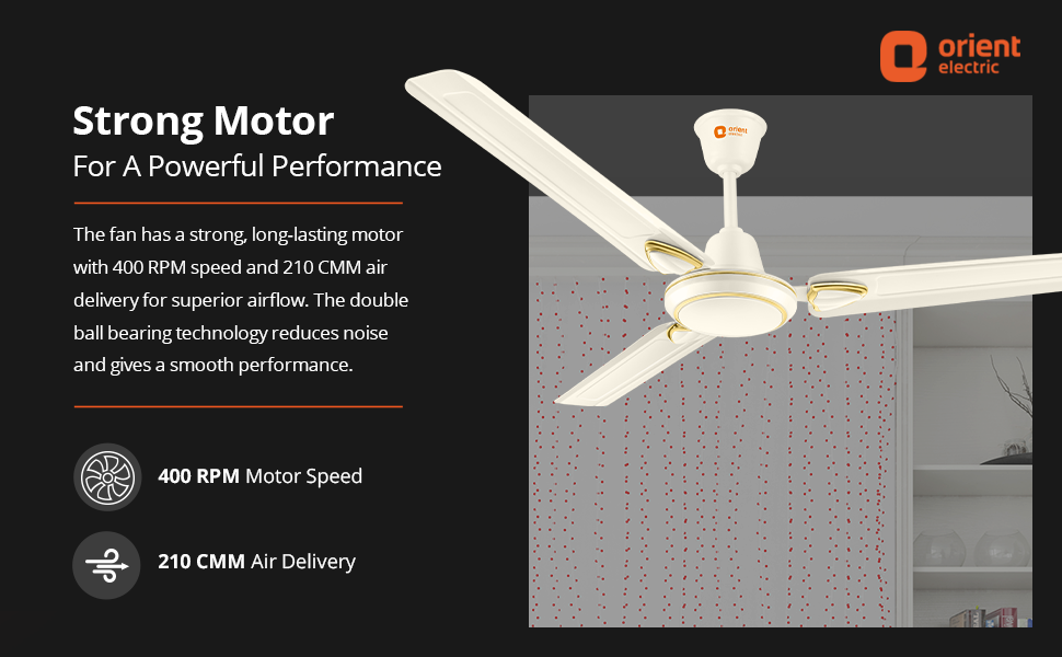 Buy Orient Electric 1200mm Rapid Air Deco Ceiling Fan (Soft Pearl White