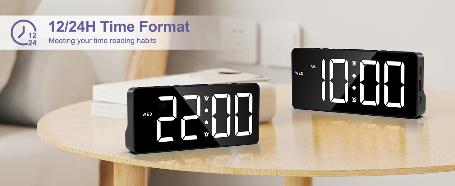 Digital Alarm Clock, Large LED Display B... 17 alarm clock for bedroom