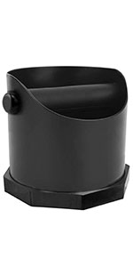JicoDirect Stainless Steel Coffee Espresso Knock Box (Black,Small）