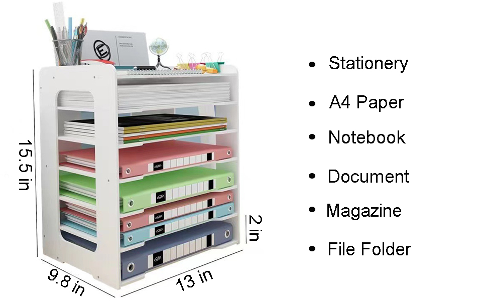 Okllen 7 Tiers Office File Organizer for Desk, Paper