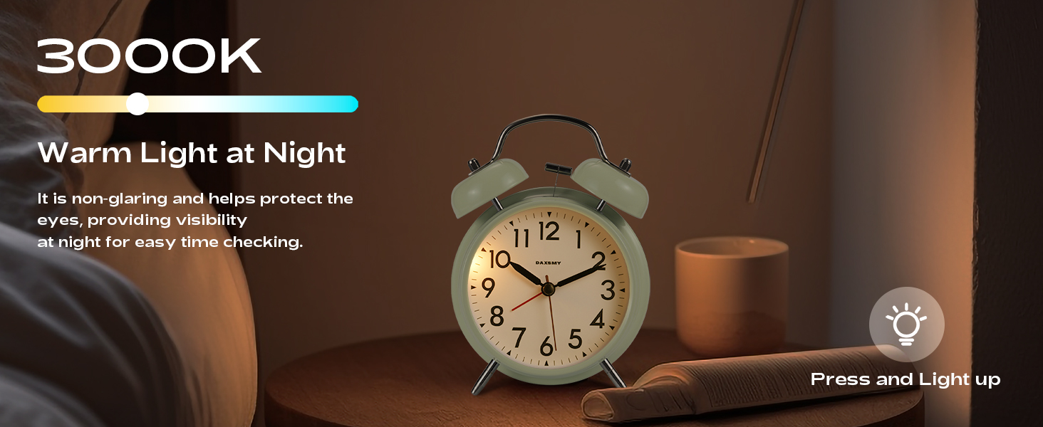DAXSMY Loud Alarm Clock for Heavy Deep Sleepers, Analog 4.5