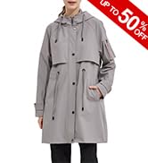 Orolay Women's Long Windbreaker Hooded Light Jacket Active Outdoor Anoraks