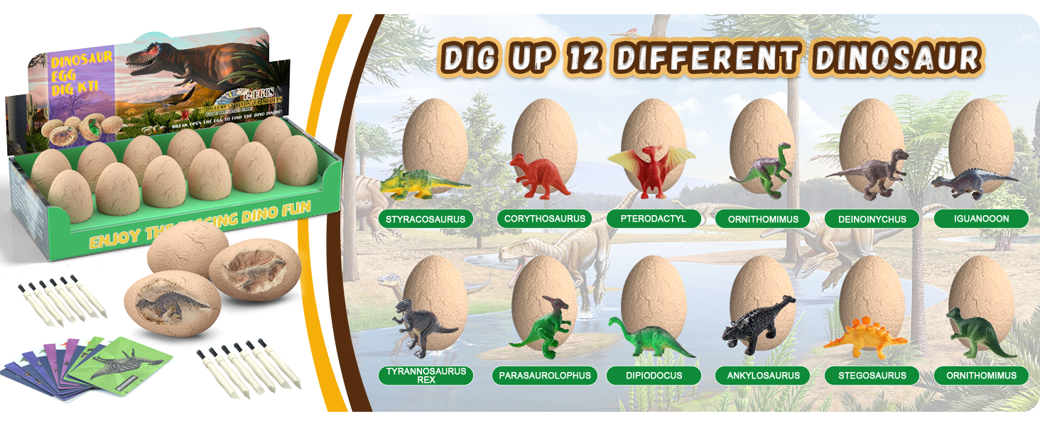 Bigear Dinosaur Eggs Excavation Dig Kit Dinosaur Toys for Kids