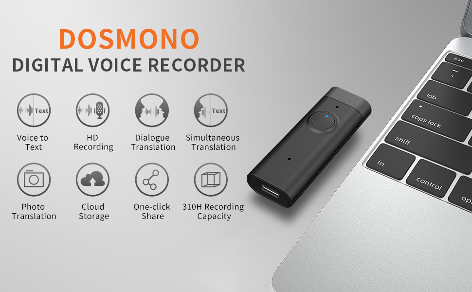 Voice to Text Recorder, DOSMONO 32G Voice Recorder with